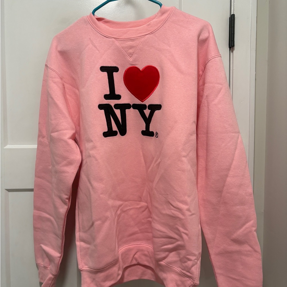 Pink I Love NY Women's Sweatshirt
